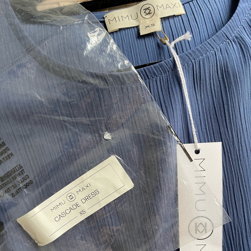 MIMU MAXI blue cascade dress NWT - Picture 4 of 4